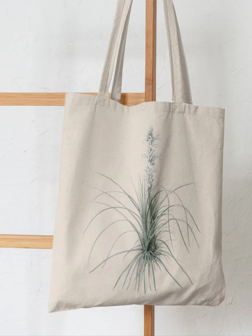 Asphodeline Vintage Floral Print Graphic Canvas Tote Bag